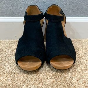 Abella Hydra Black Suede Wedges